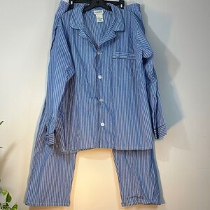 KnightsBridge Men's Size 2X Blue Striped long sleeve Pajamas 2 pc set